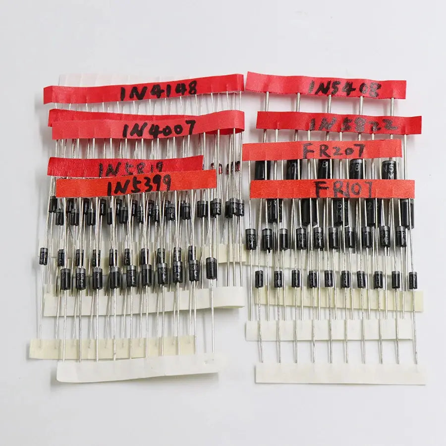 1N4148 1N4007 1N5819 1N5399 1N5408 1N5822 FR107 FR207,8values=100pcs,Electronic Components Package,Diode Assorted Kit Swinto Mart