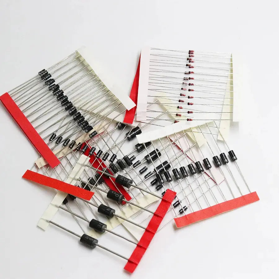 1N4148 1N4007 1N5819 1N5399 1N5408 1N5822 FR107 FR207,8values=100pcs,Electronic Components Package,Diode Assorted Kit Swinto Mart