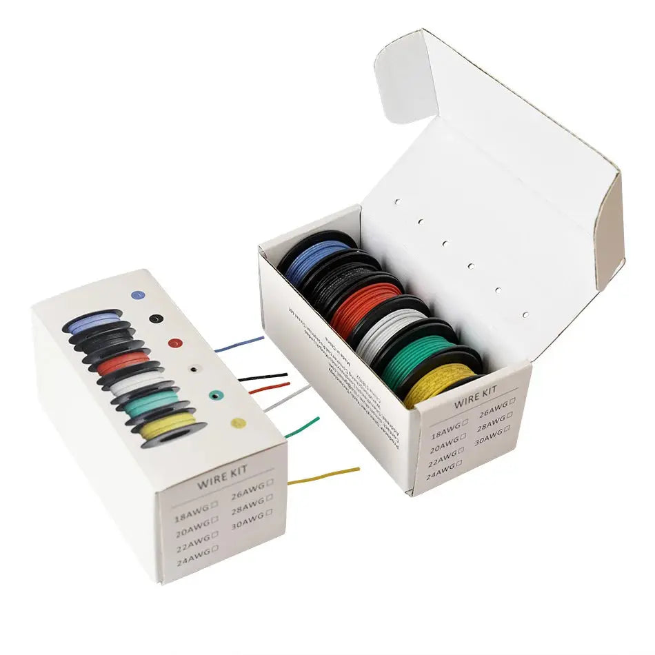 42m/box electronic Stranded Wire 24 AWG UL3132 Flexible Silicone Electrical Wire Rubber Insulated Tinned Copper 300V 6 Colors Swinto Mart