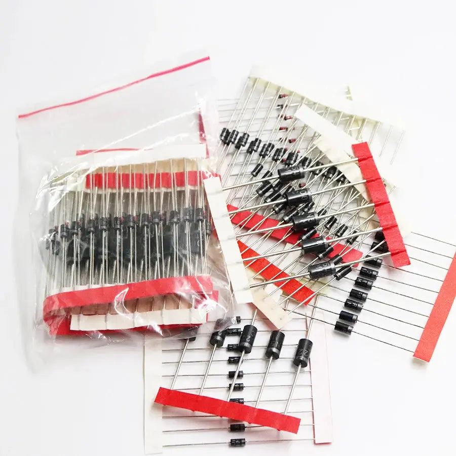 1N4148 1N4007 1N5819 1N5399 1N5408 1N5822 FR107 FR207,8values=100pcs,Electronic Components Package,Diode Assorted Kit Swinto Mart