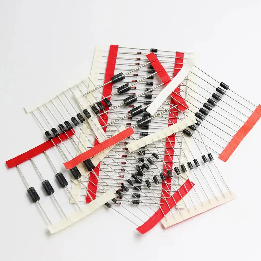 1N4148 1N4007 1N5819 1N5399 1N5408 1N5822 FR107 FR207,8values=100pcs,Electronic Components Package,Diode Assorted Kit Swinto Mart